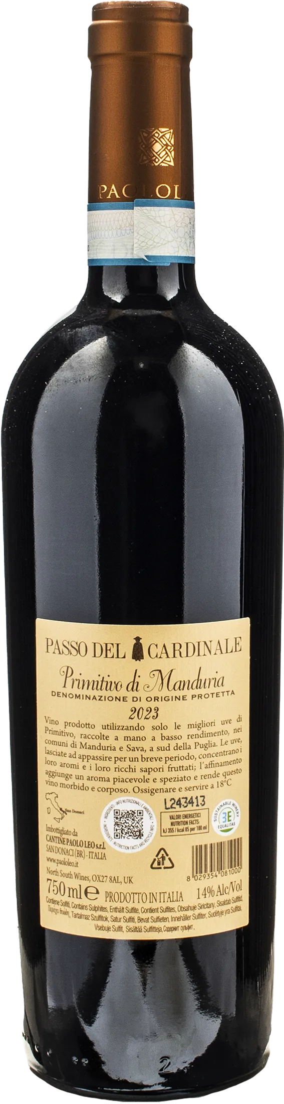Paolo Leo Primitivo Manduria Passo del Cardinale 2023