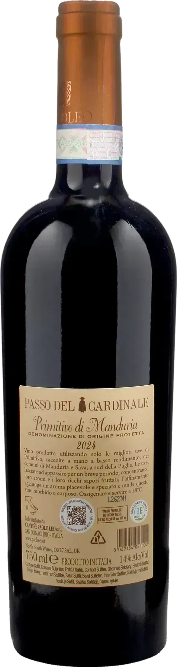 Paolo Leo Primitivo Manduria Passo del Cardinale 2024