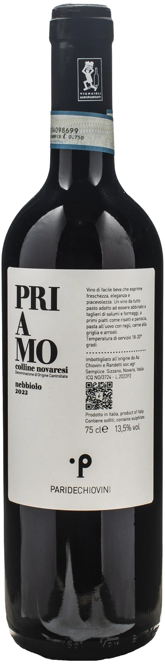 Paride Chiovini Colline Novaresi Nebbiolo Priamo 2022
