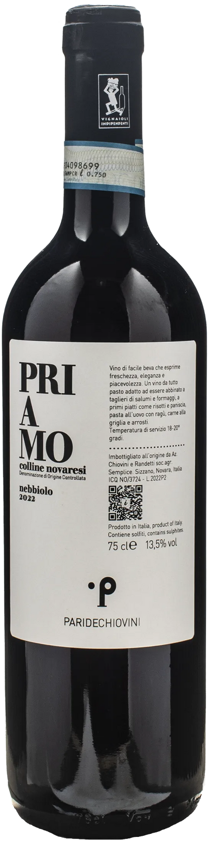 Paride Chiovini Colline Novaresi Nebbiolo Priamo 2022