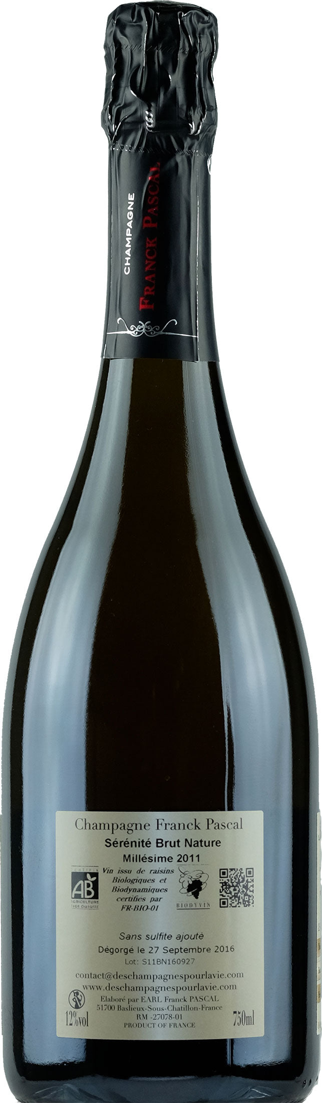 Franck Pascal Champagne Sèrènitè Extra Brut