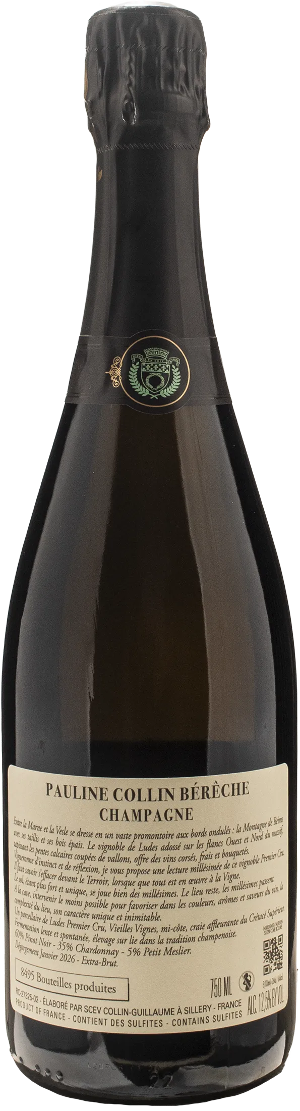 Pauline Collin Bereche Champagne 1er Cru Montagne De Reims Ludes Vieilles Vignes Vintage 2020