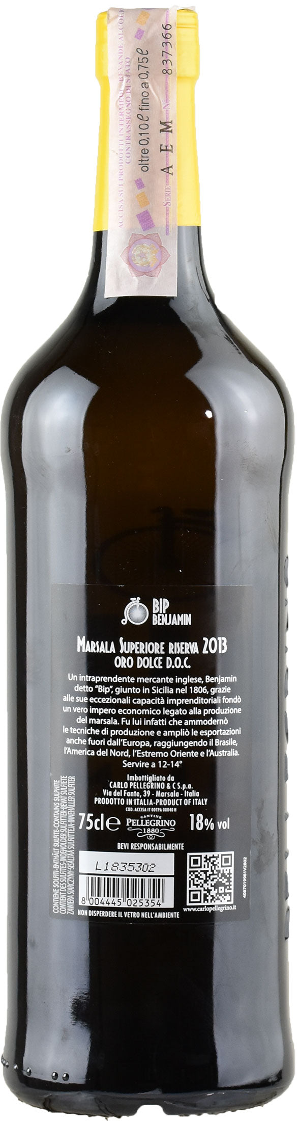 Pellegrino Marsala Superiore Oro Dolce Bip Benjamin Riserva 2013