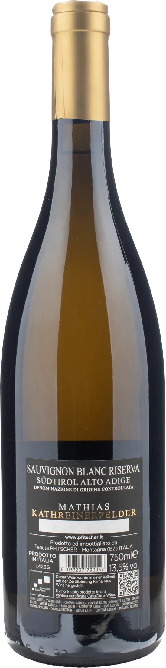Pfitscher Sauvignon Blanc Mathias Riserva 2021