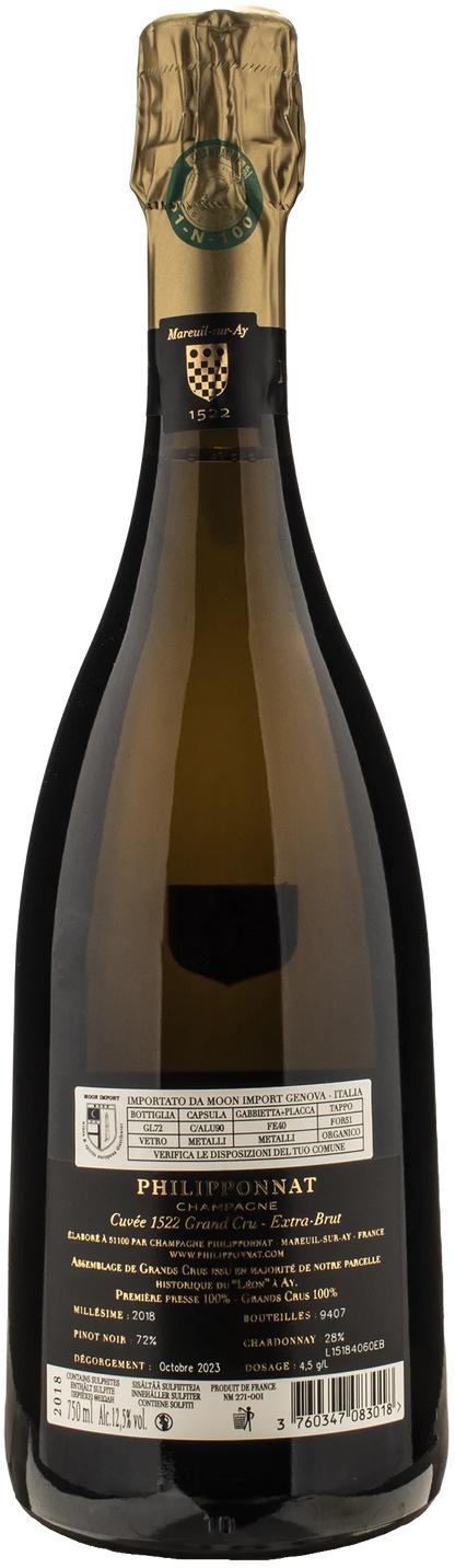 Philipponnat Champagne 1522 Grand Cru Extra Brut 2018