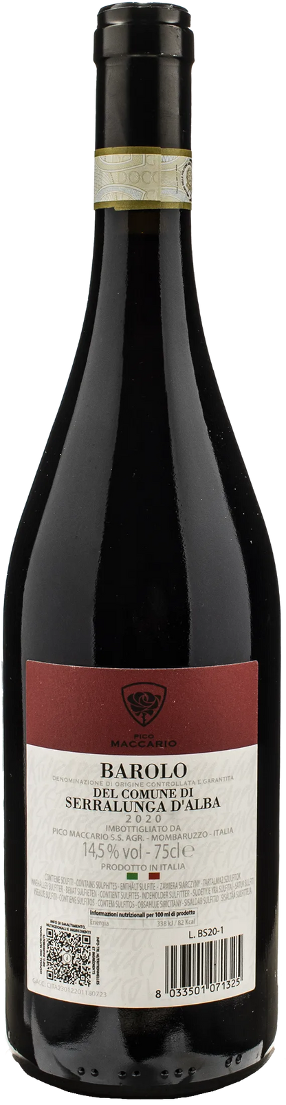 Pico Maccario Barolo del Comune di Serralunga d'Alba 2020