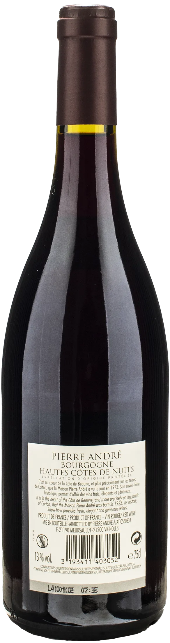 Pierre Andre Bourgogne Hautes Cotes de Nuits en Montavot 2022