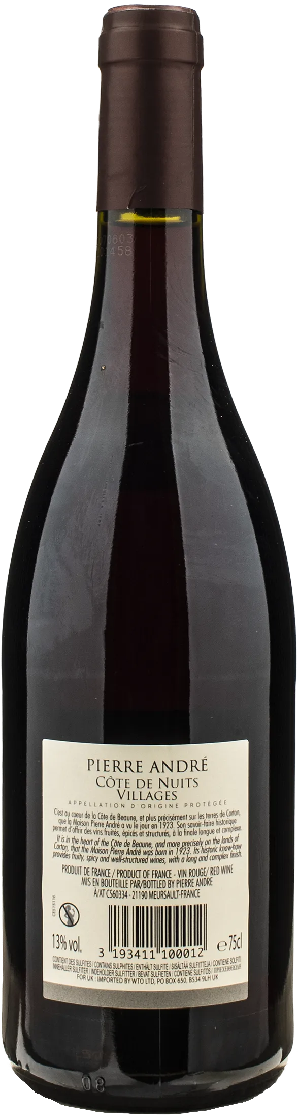 Pierre Andre Cote de Nuits Villages Rouge 2022