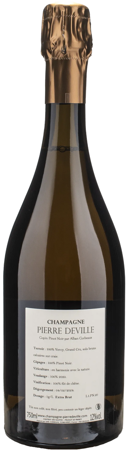 Pierre Deville Champagne Copin Pinot Noir Grand Cru Extra Brut 2020