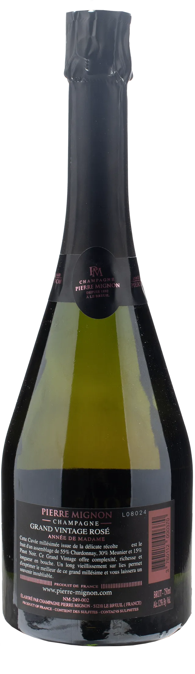 Pierre Mignon Champagne Annee de Madame Grand Vintage Brut Rosè 2013