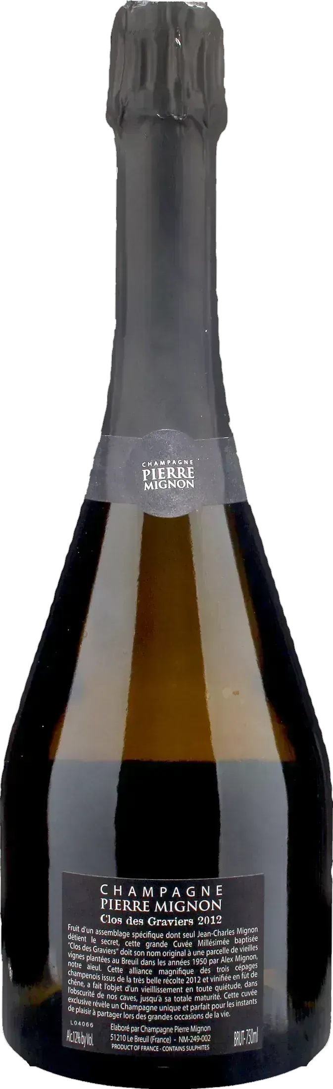 Pierre Mignon Champagne Clos des Graviers Brut 2012