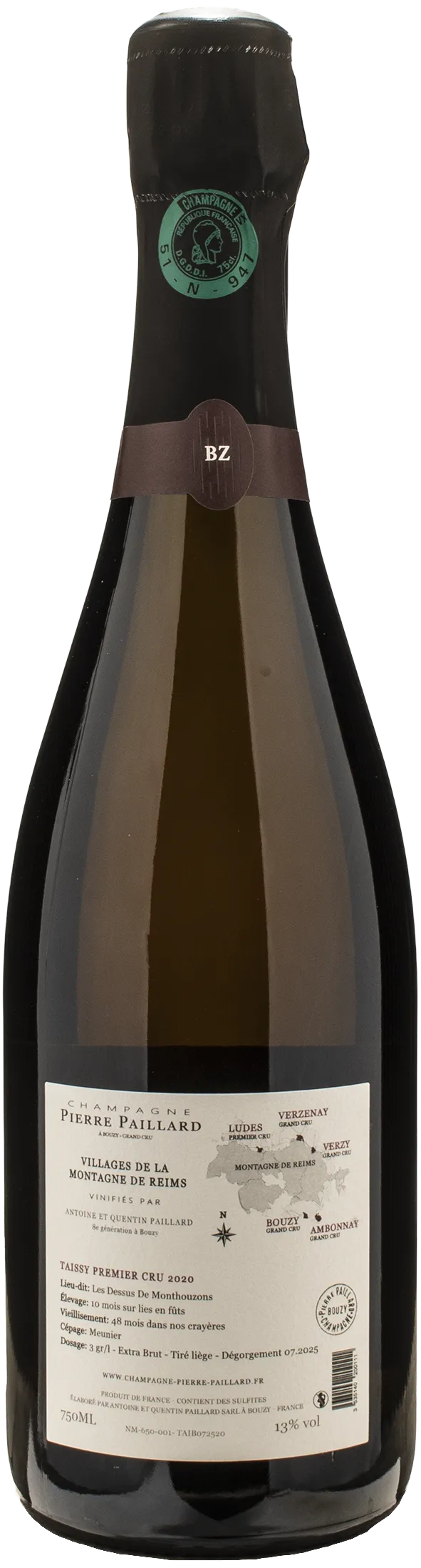 Pierre Paillard Champagne 1er Cru Taissy Meunier Extra Brut Vieilles Vignes 2020