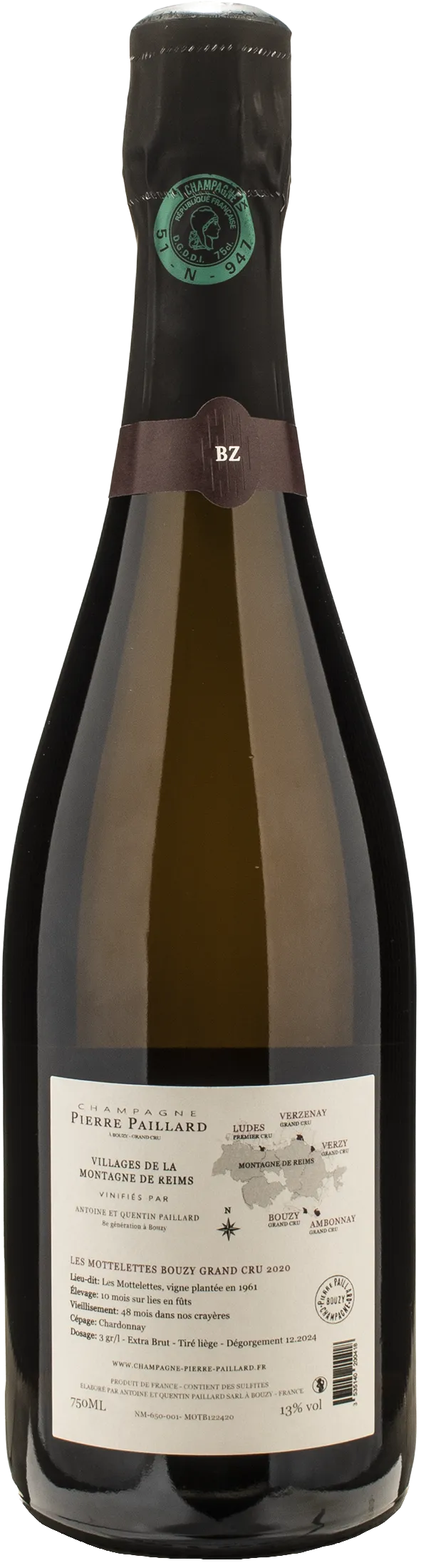 Pierre Paillard Champagne Grand Cru Bouzy Les Mottelettes Chardonnay Extra-Brut 2020