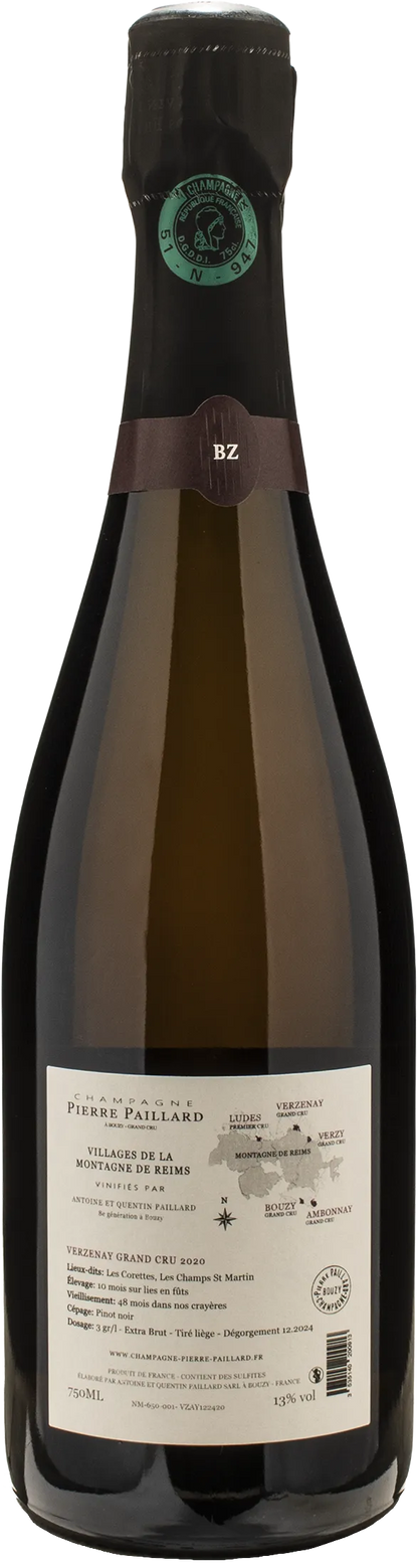 Pierre Paillard Champagne Grand Cru Verzenay Vieilles Vignes Pinot Noir Extra Brut 2020