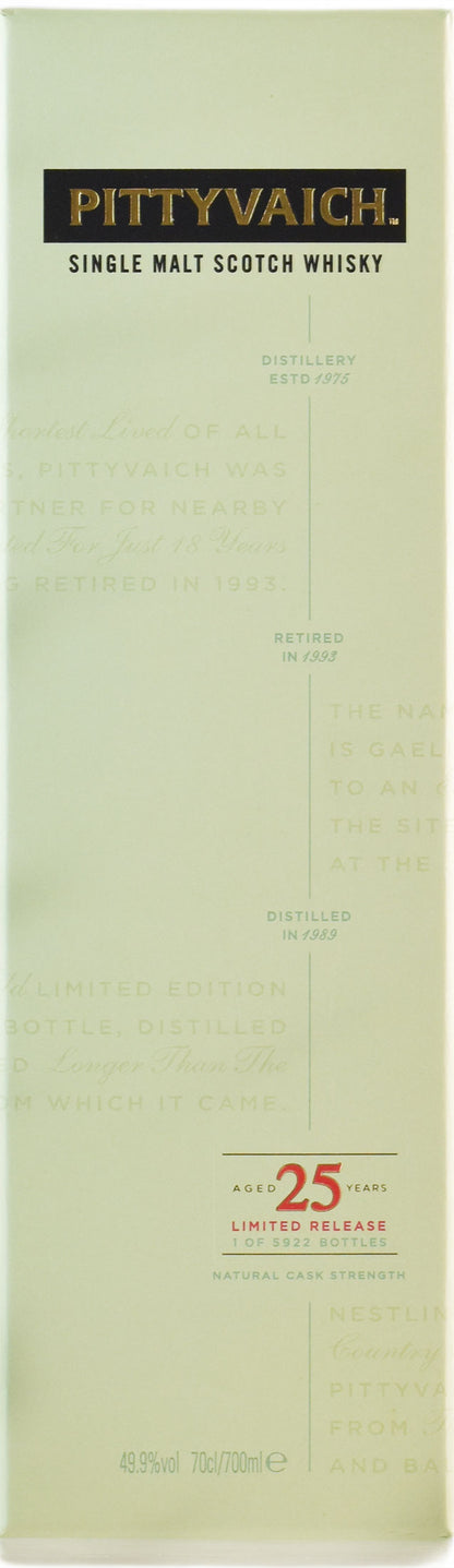Pittyvaich Whisky Limited Release Single Malt Natural Cask Strength 25 Y.O.