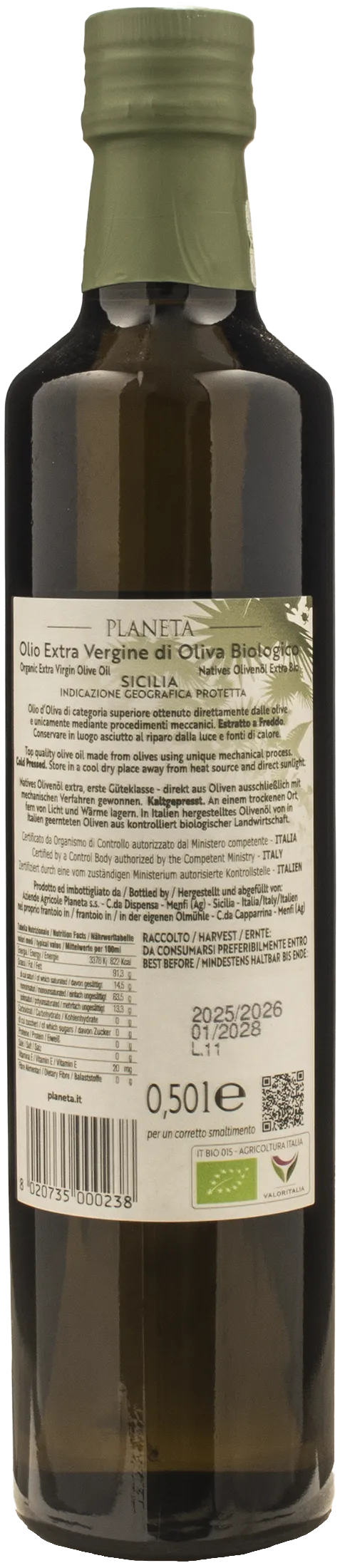 Planeta Traditional Extra Virgin Olive Oil 0.5L 2025