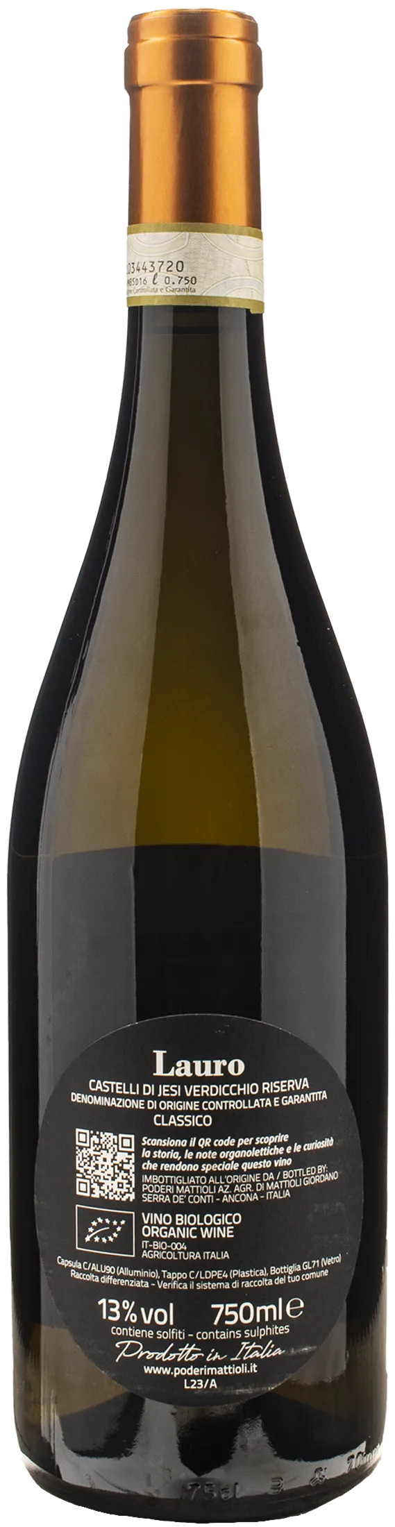 Poderi Mattioli Verdicchio Castelli di Jesi Classico Lauro Riserva 2020