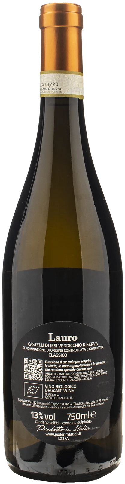 Poderi Mattioli Verdicchio Castelli di Jesi Classico Lauro Riserva 2020