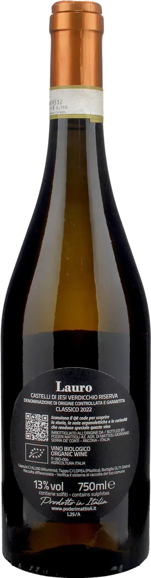 Poderi Mattioli Verdicchio Castelli di Jesi Classico Lauro Riserva 2022