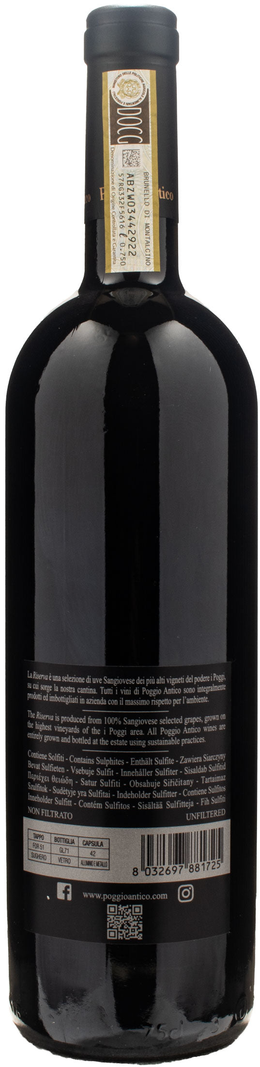 Poggio Antico Brunello di Montalcino Riserva 2017