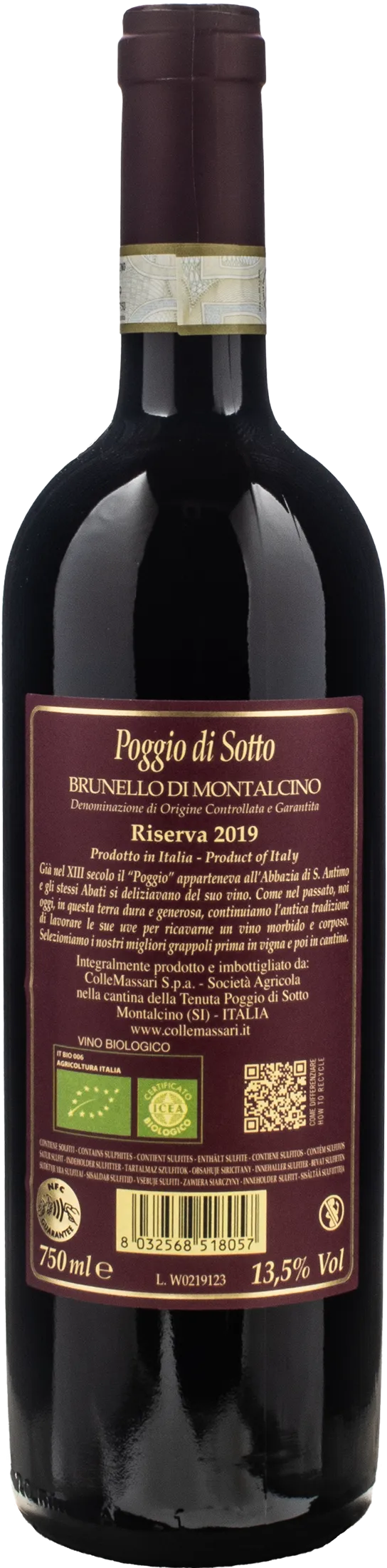 Poggio di Sotto Brunello di Montalcino Riserva 2019