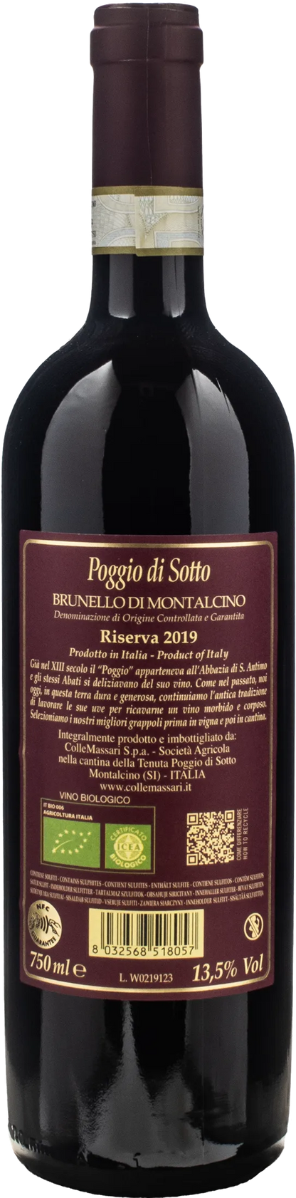Poggio di Sotto Brunello di Montalcino Riserva 2019