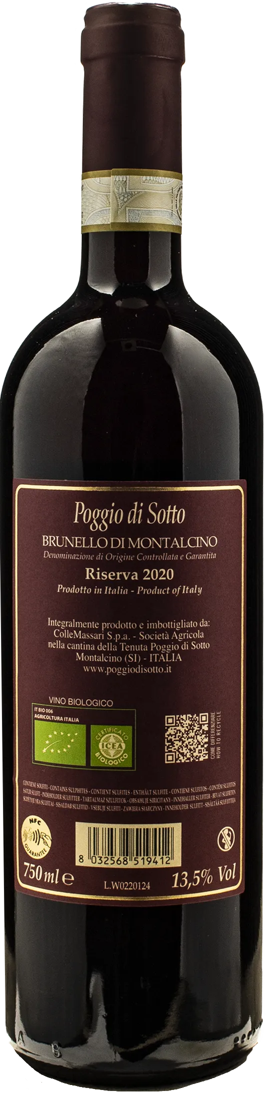 Poggio di Sotto Brunello di Montalcino Riserva 2020