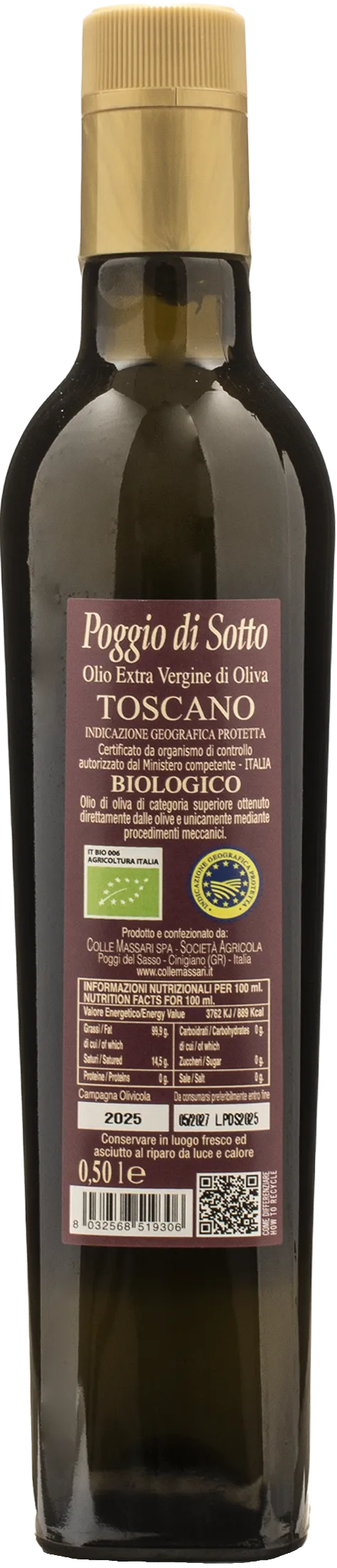 Poggio di Sotto Olio Extra Vergine di Oliva 0.5L 2025