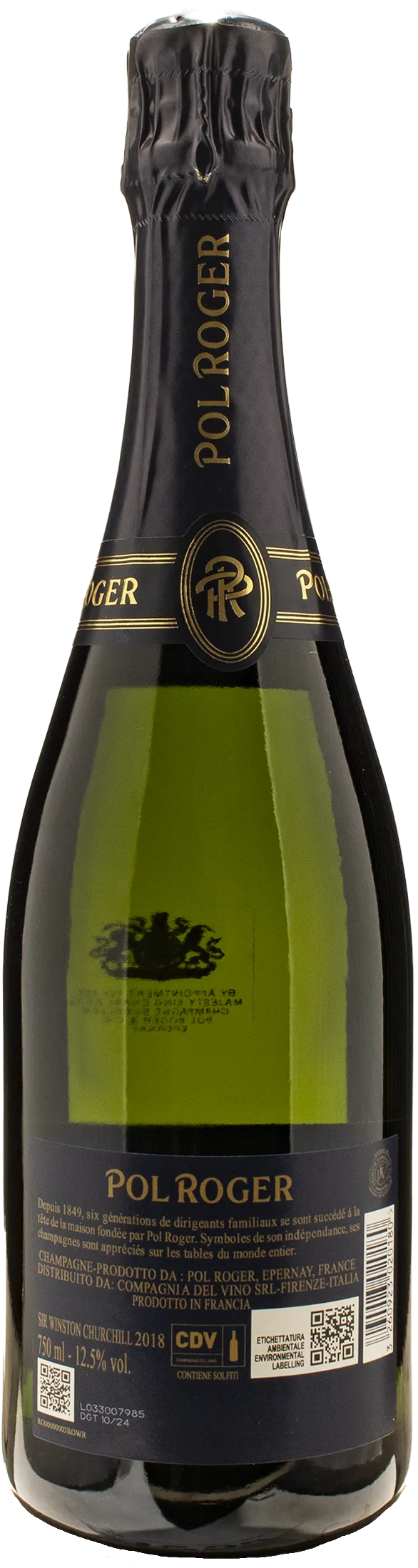 Pol Roger Champagne Sir Winston Churchill Brut 2018