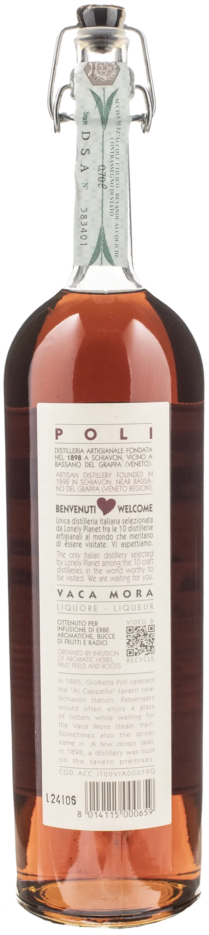 Poli Distillerie Vaca Mora Amaro Liquore