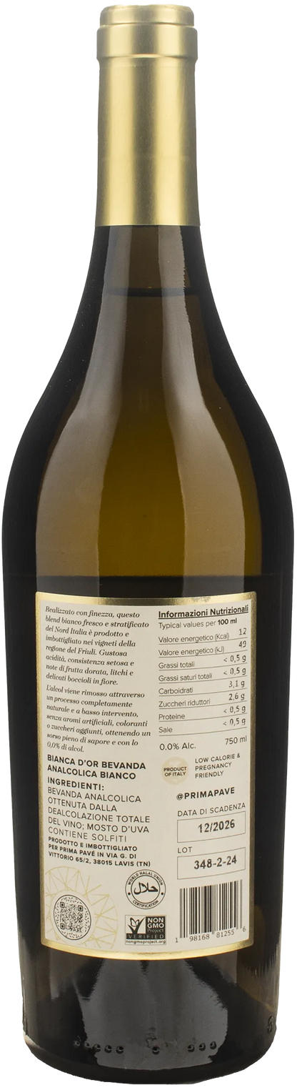 Prima Pave Sparkling Blanca d'Or Zero Alcol