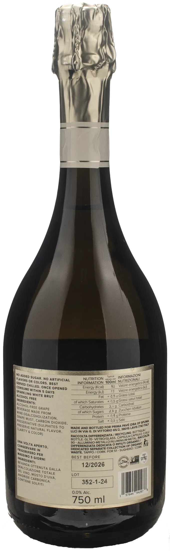 Prima Pave Sparkling Grand Cuvee  Zero Alcol