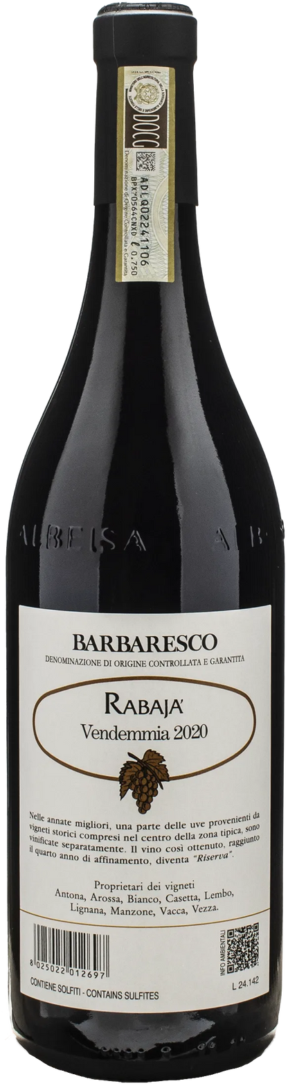 Produttori del Barbaresco Barbaresco Rabaja Riserva 2020