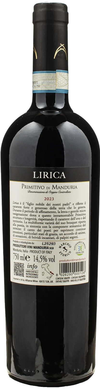 Produttori di Manduria Primitivo di Manduria Lirica 2023
