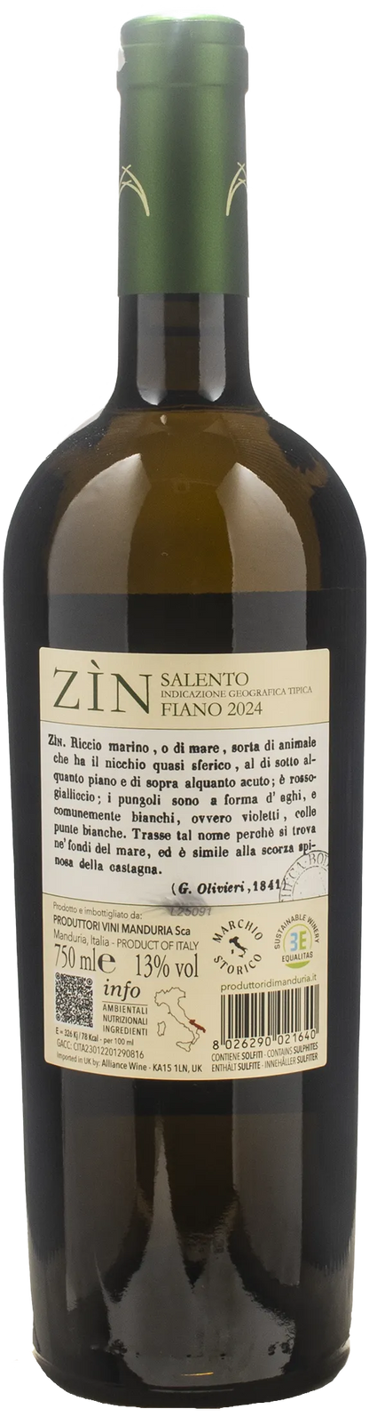 Produttori di Manduria Salento Fiano Zin 2024
