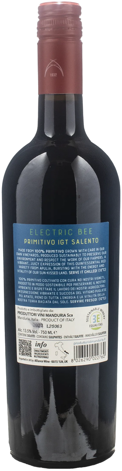 Produttori di Manduria Salento Primitivo Electric Bee 2023