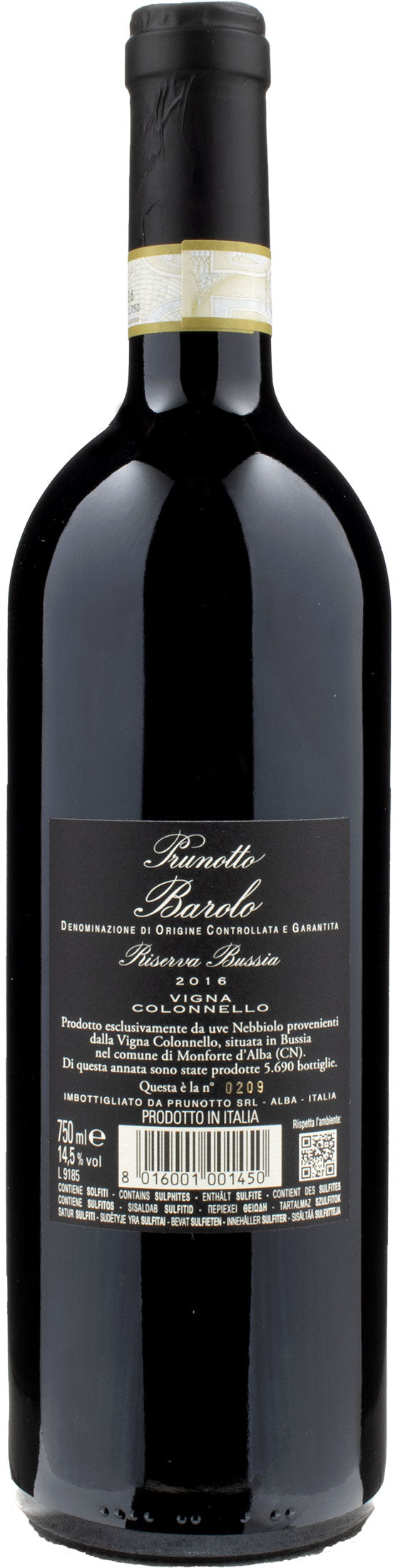 Prunotto Barolo Bussia Vigna Colonnello Riserva 2016