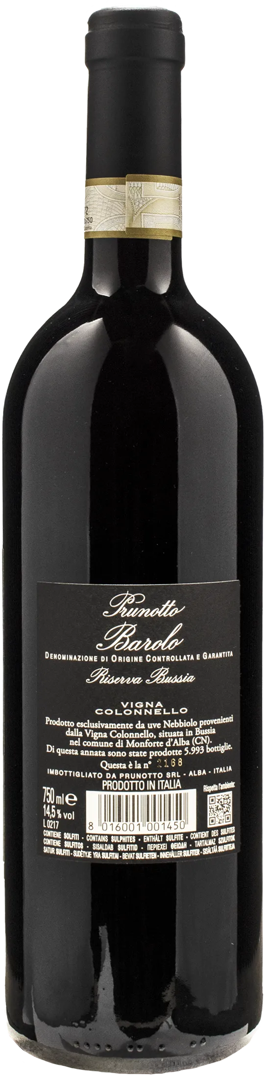 Prunotto Barolo Bussia Vigna Colonnello Riserva 2017