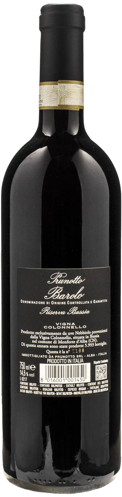 Prunotto Barolo Bussia Vigna Colonnello Riserva 2017