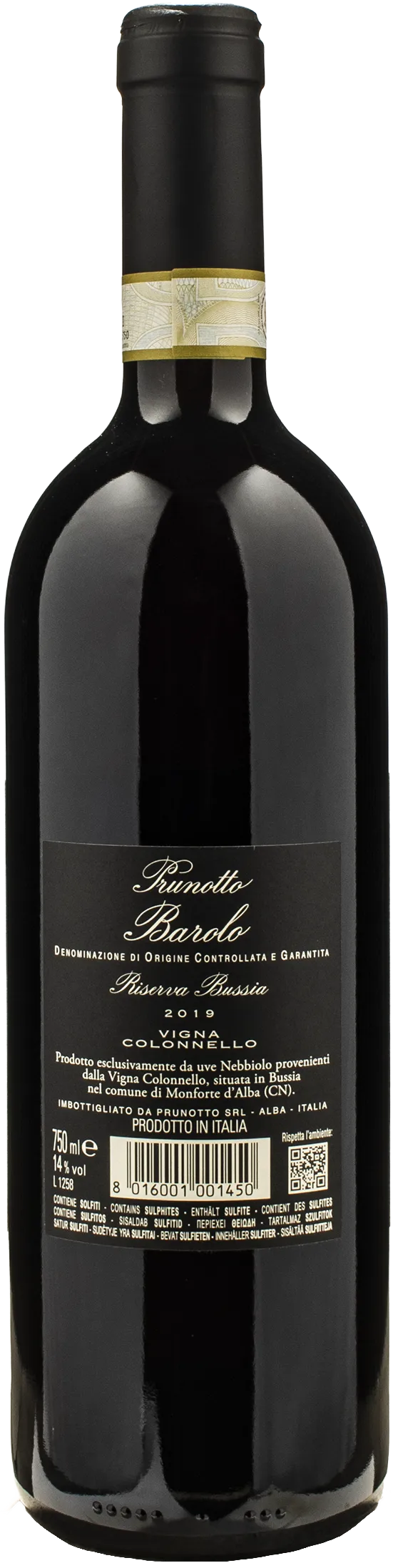 Prunotto Barolo Riserva Bussia Vigna Colonnello 2019
