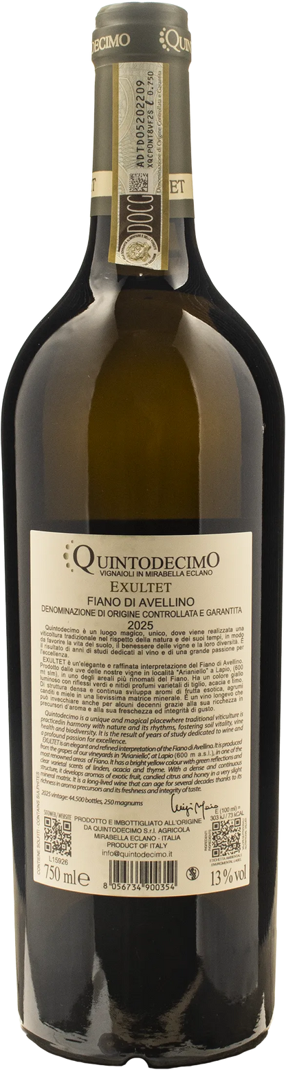 Quintodecimo Fiano di Avellino Exultet 2025