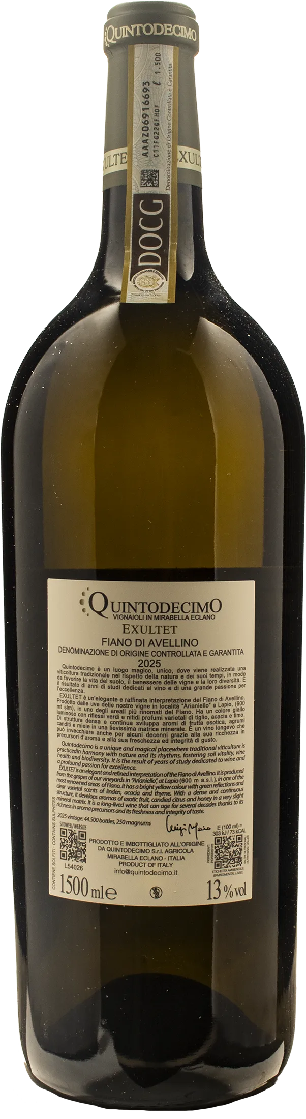 Quintodecimo Fiano di Avellino Exultet Magnum 2025