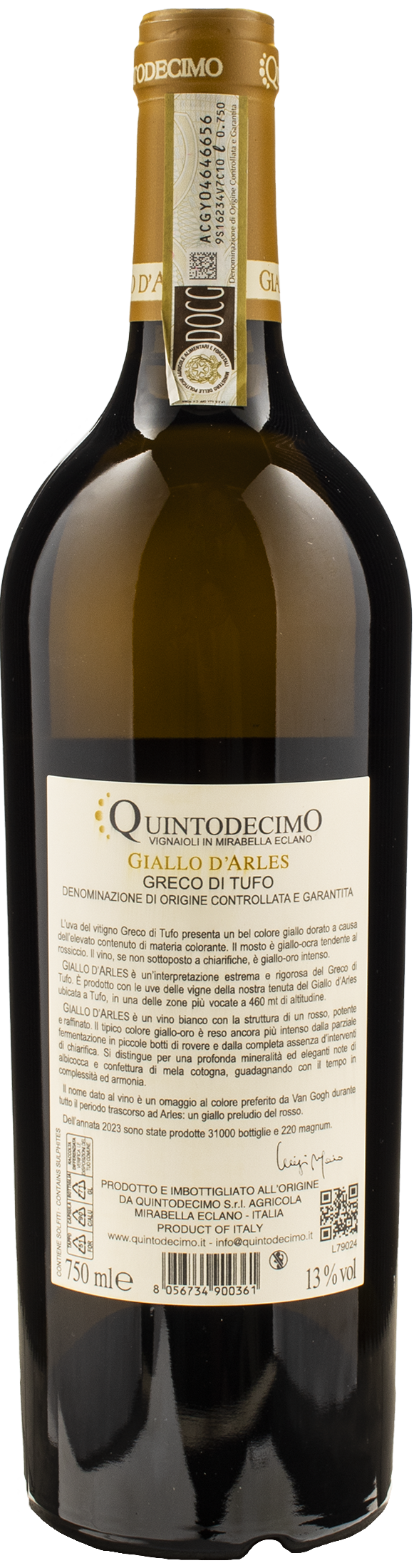 Quintodecimo Greco di Tufo Giallo d'Arles 2023
