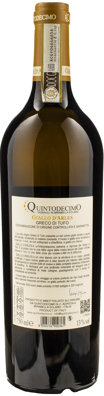 Quintodecimo Greco di Tufo Giallo d'Arles 2023