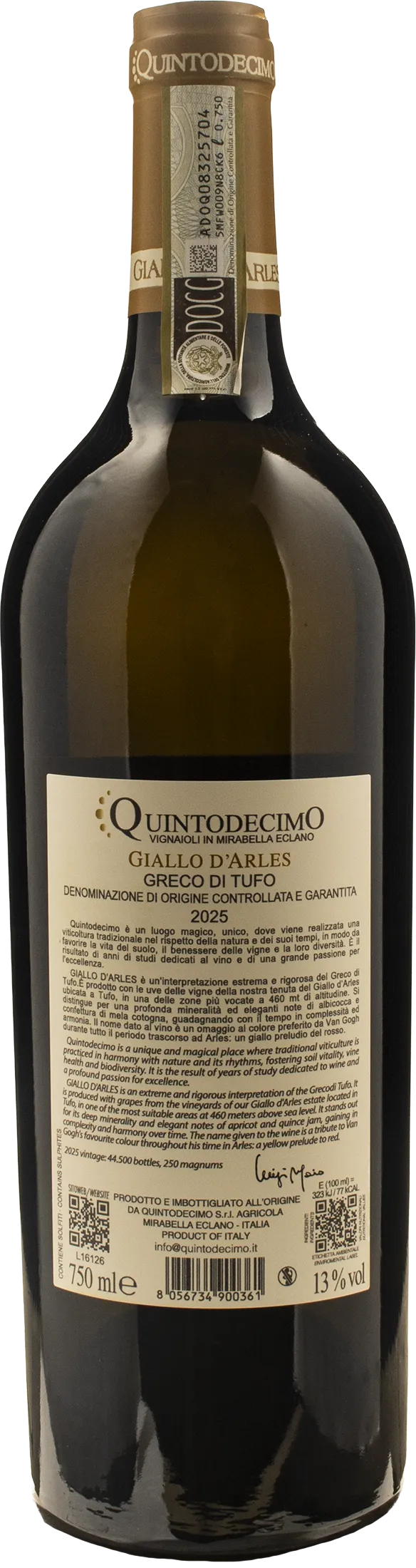 Quintodecimo Greco di Tufo Giallo d'Arles 2025