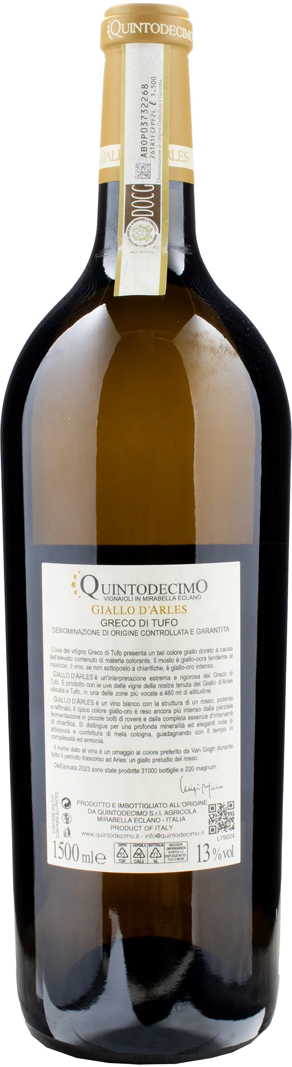 Quintodecimo Greco di Tufo Giallo d'Arles Magnum 2023