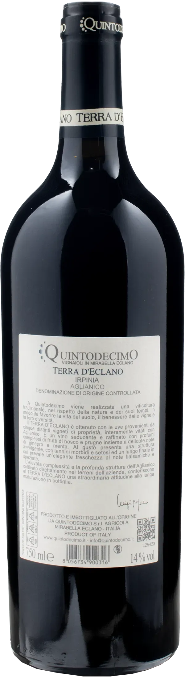 Quintodecimo Irpinia Aglianico Terra d'Eclano 2022