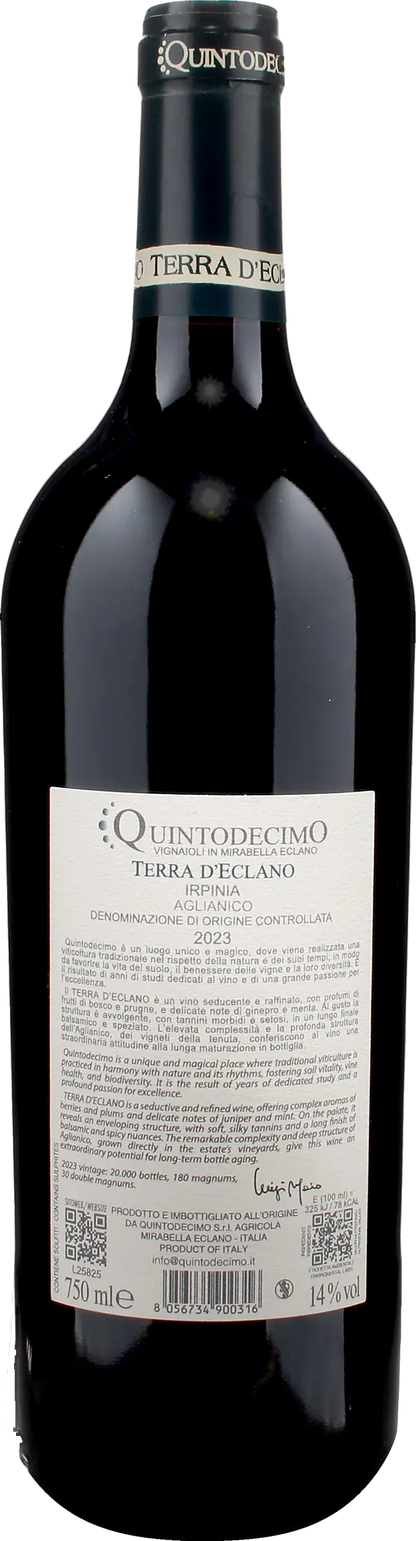 Quintodecimo Irpinia Aglianico Terra d'Eclano 2023