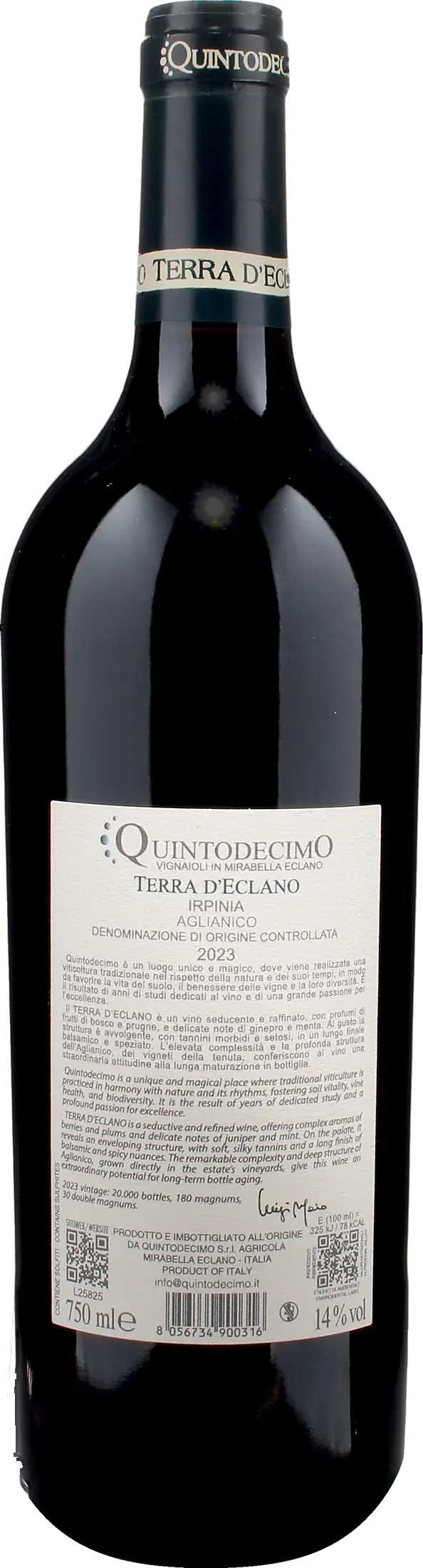 Quintodecimo Irpinia Aglianico Terra d'Eclano 2023