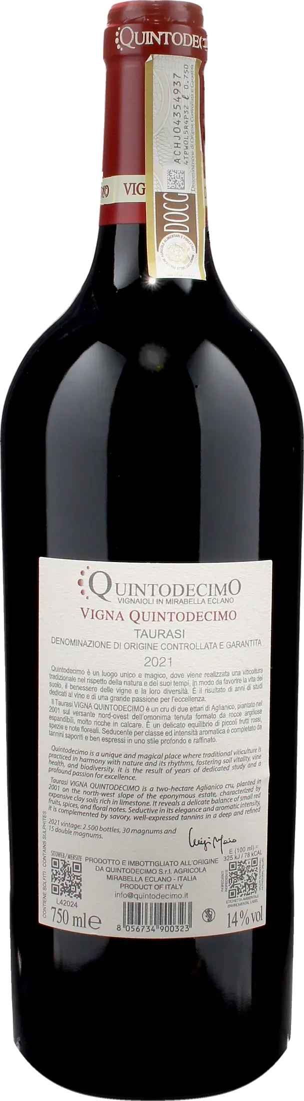 Quintodecimo Taurasi Vigna Quintodecimo 2021